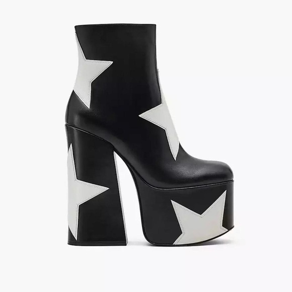 Marc Jacobs Shoes - Marc Jacobs Black & White Star Platform Ankle Boots